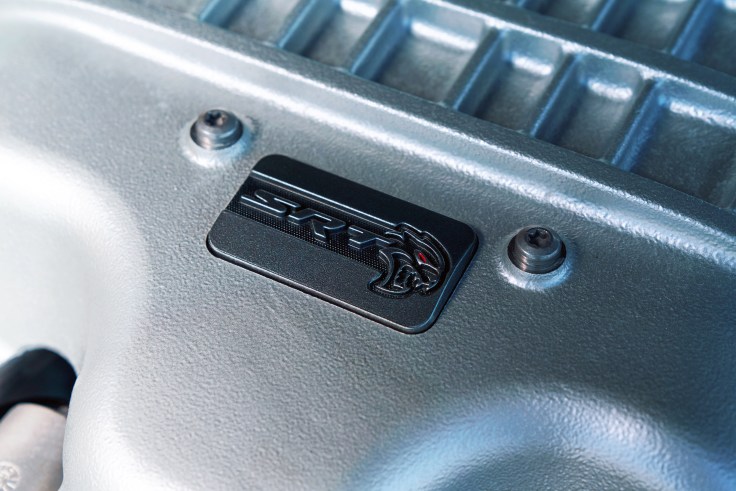 SRT Hellcat Redeye emblem located on the cover of the Supercharged 6.2L HEMI® V-8 engine